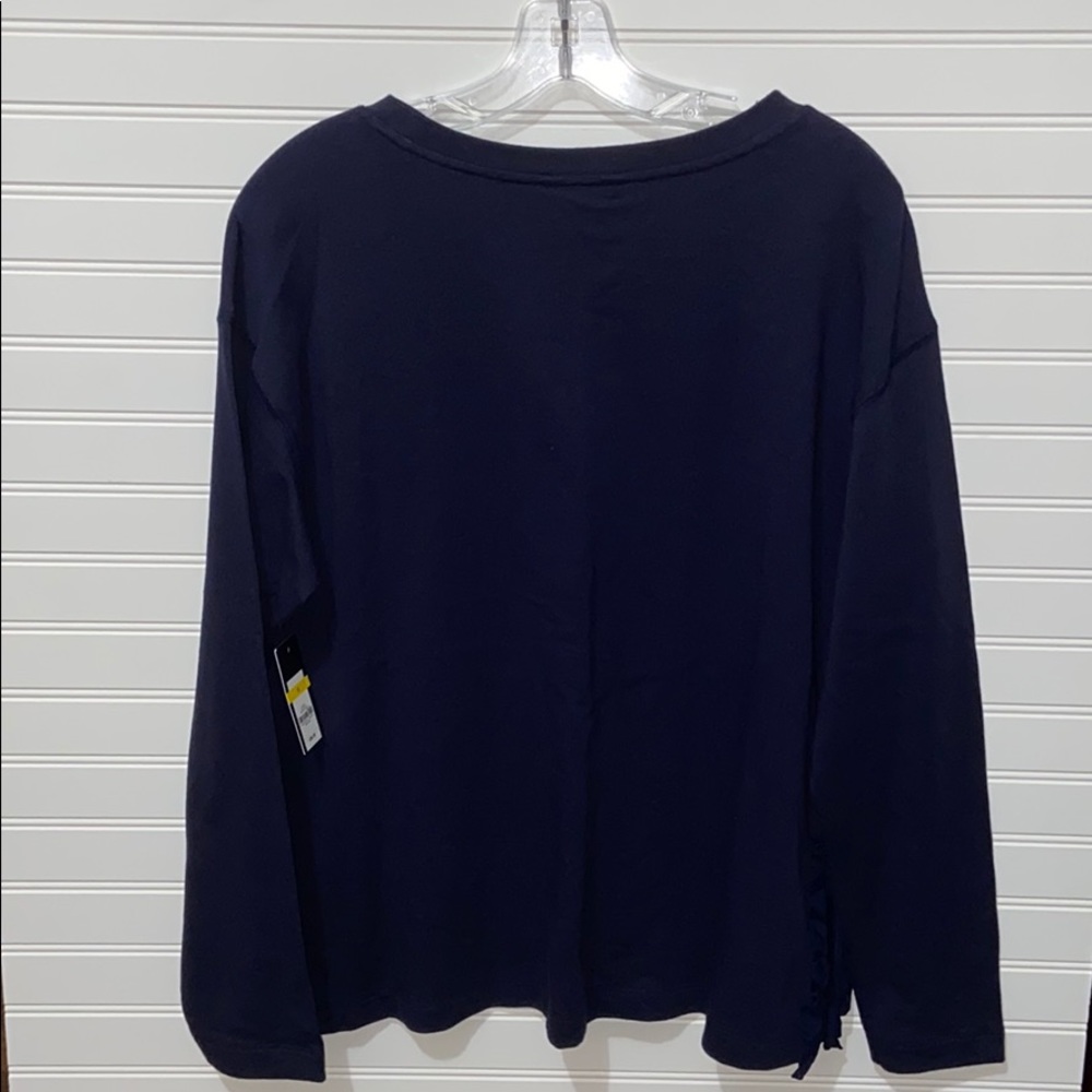 Crown & Ivy Long Sleeve Top with Zip Ruffle Detail - Picture 5 of 5